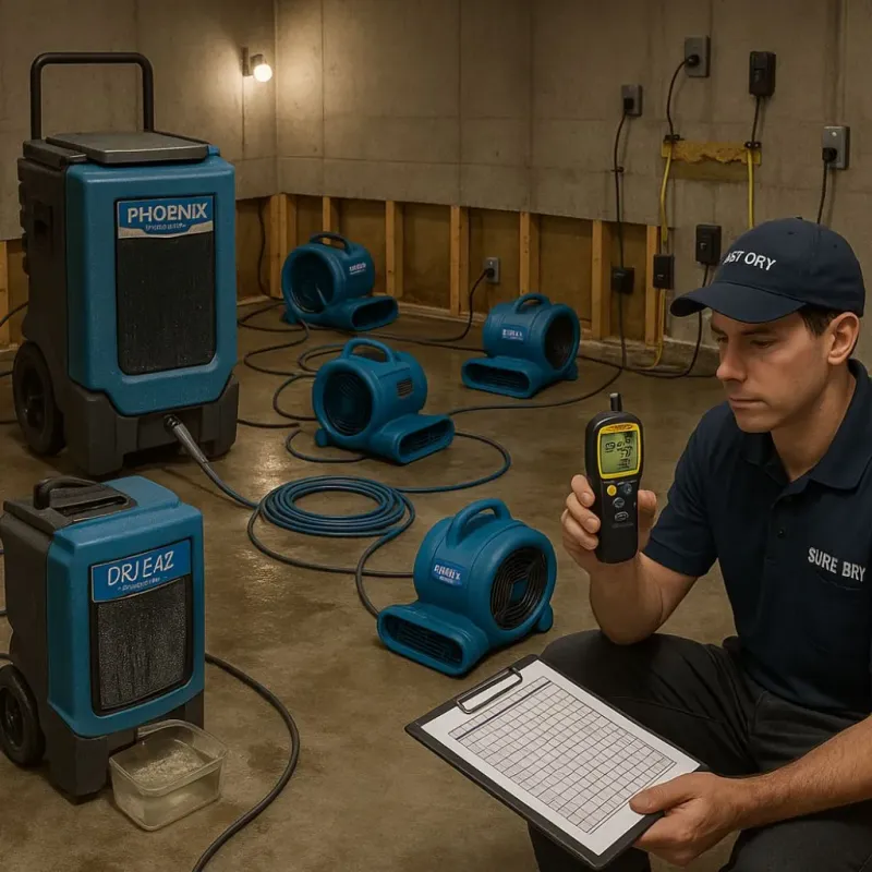Structural Drying and Dehumidification process in Warren County, MS